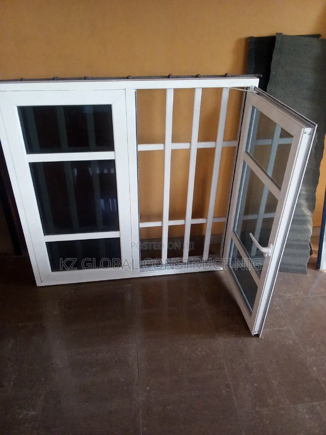 Aluminium Casement Window With Inner Burglary And Inner Net.