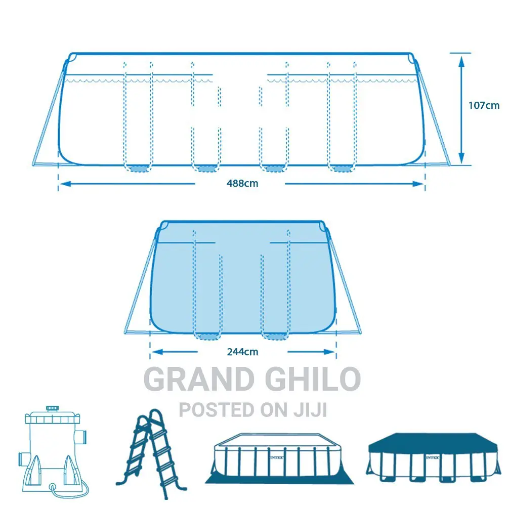 Intex Prism Frame Above Ground Pool Rectangular 16*8ft