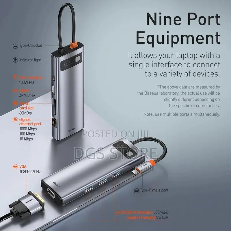 Baseus 9 in 1 Metal Gleam Series Hub Docking Station