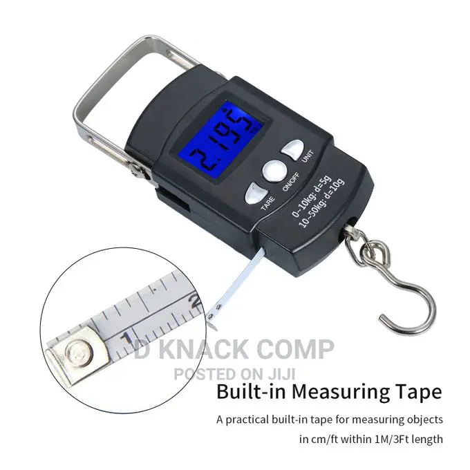 LCD Electronic Luggage Scale With Measuring Tape Ruler