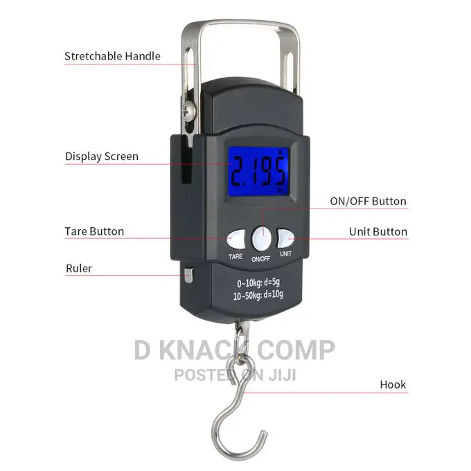 LCD Electronic Luggage Scale With Measuring Tape Ruler