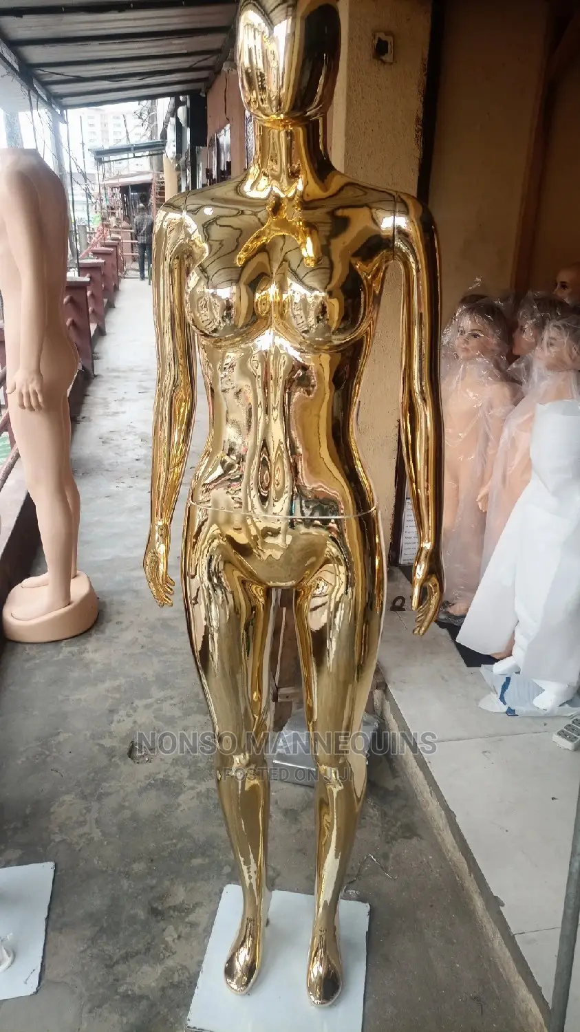 Size 10 Body Detachable Waist And Hands Gold Chrome Mannequi