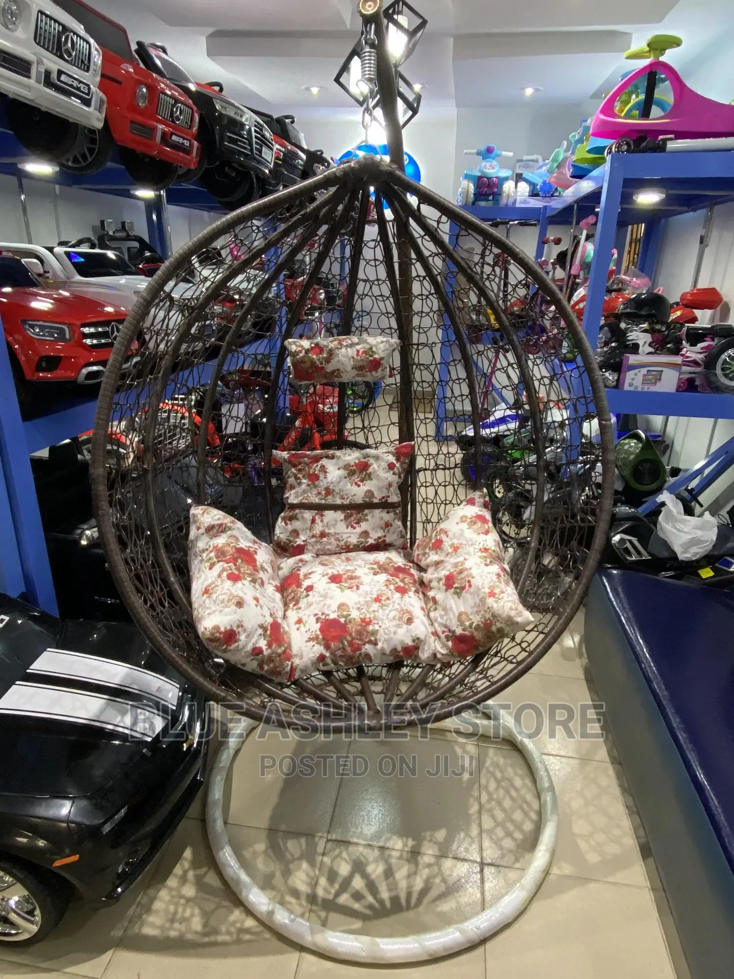 Outdoor Rattan Swing Chair Brown