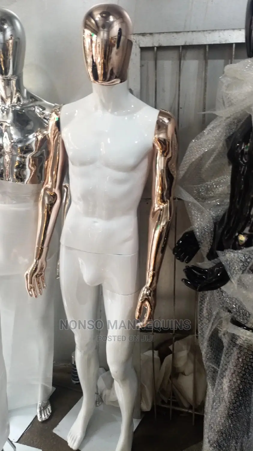 Male Colourful Full Body Chrome Display Mannequins