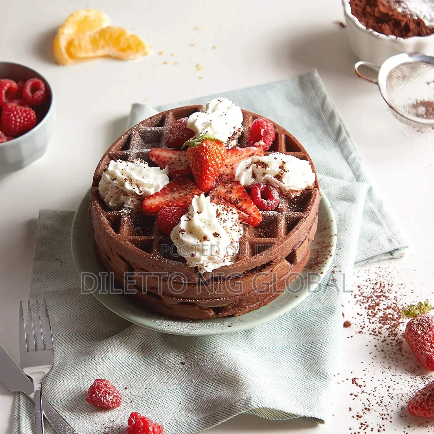 Vonshef Industrial Waffle Maker With Rotating Iron