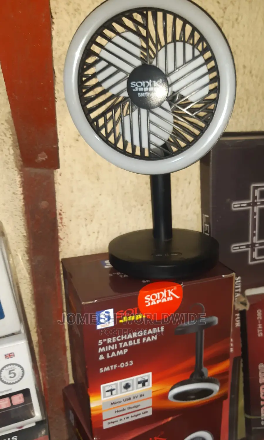 5" Sonik Small Table or Hang Fan Rechargeable