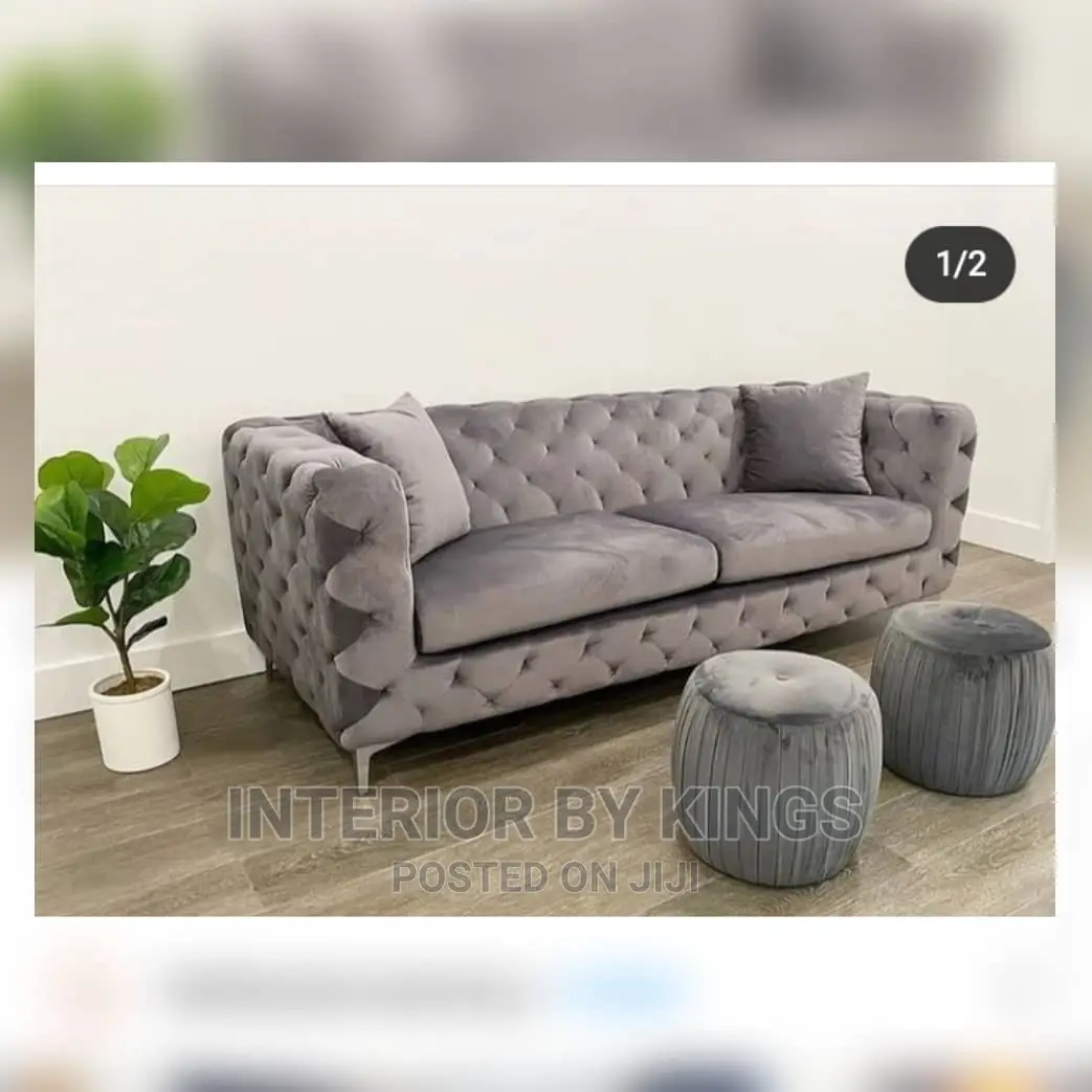 2seater Fabric Sofa With 2pics of Ottoman Can Come in Color