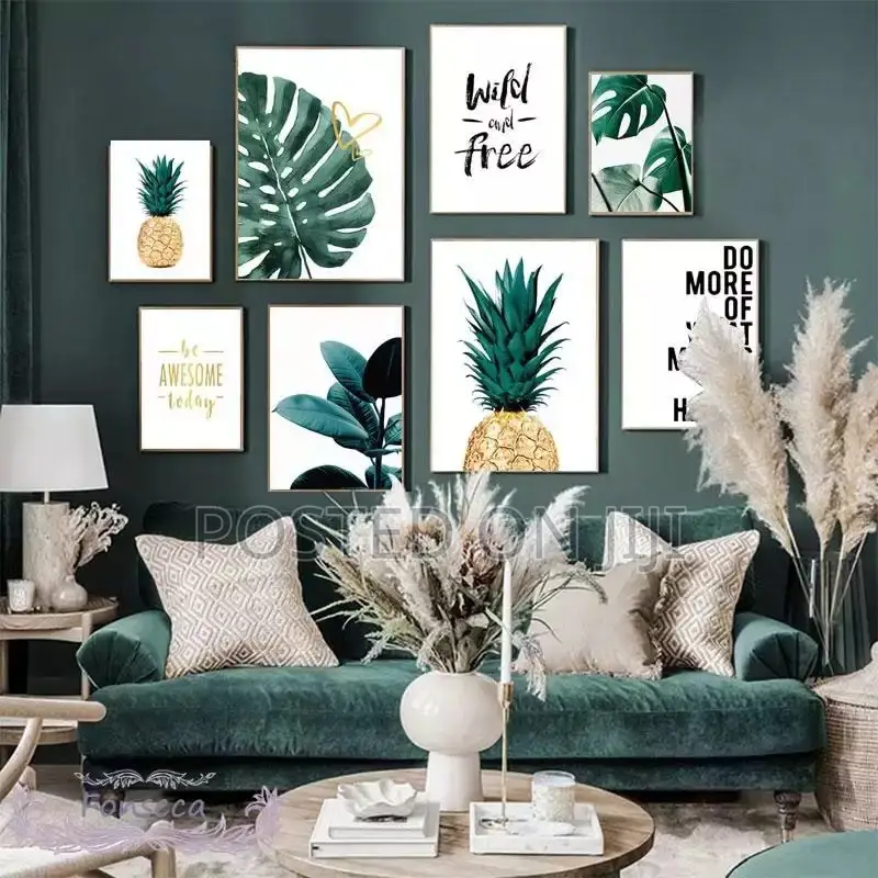 Quotes and Pineapple Green Leaves