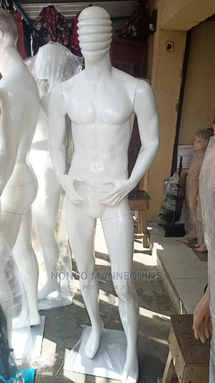 Fibre Line Line Face Glossy White Full Body Mannequin