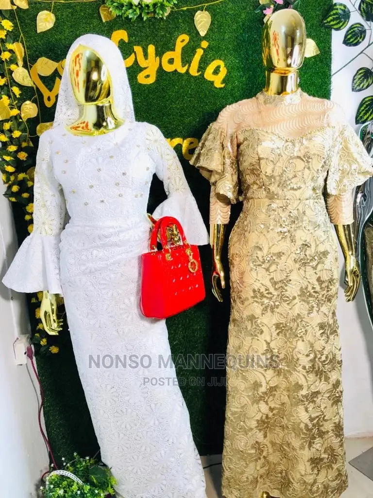Size 8 And Size 10 Female Gold Chrome Mannequins