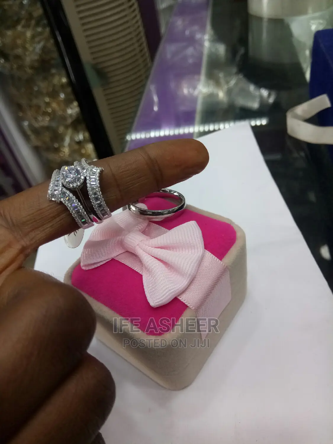 Dubai 925 Sterling Silver Couple's Set of Wedding Ring 021