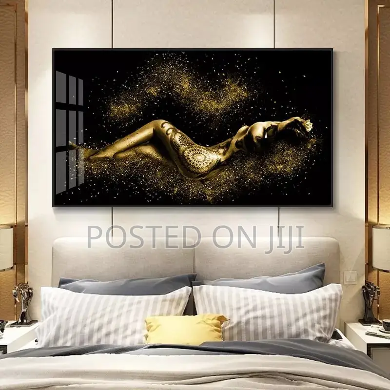 Black And Gold Abstract Sexy Nude Art