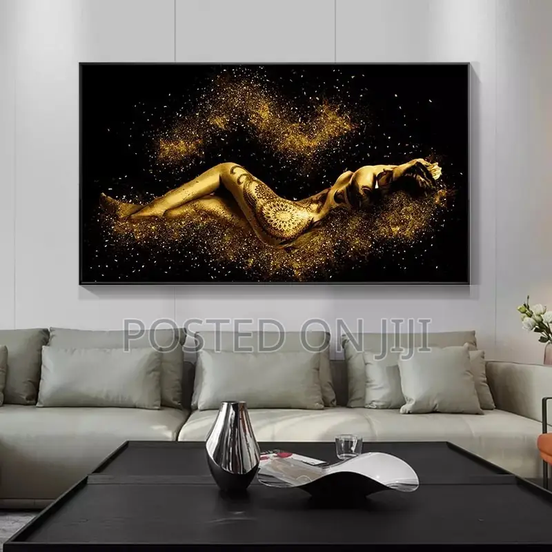 Black And Gold Abstract Sexy Nude Art