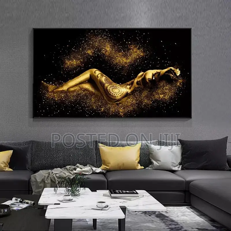 Black And Gold Abstract Sexy Nude Art