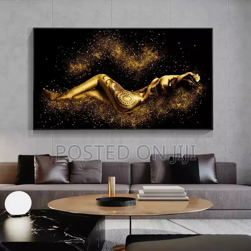 Black And Gold Abstract Sexy Nude Art