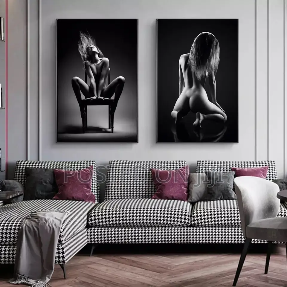 Sexy Nude Black And White Woman Wall Art