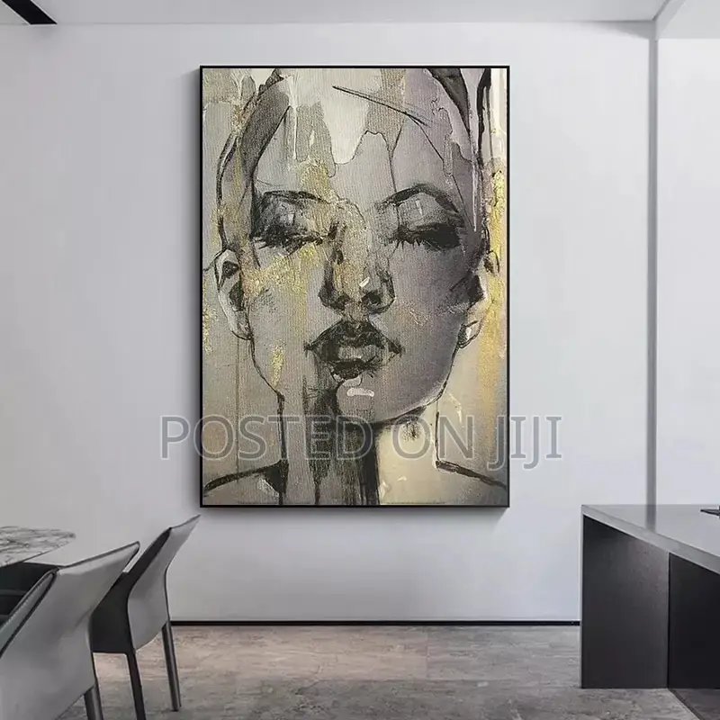 Wandkleed Face Black Canvas