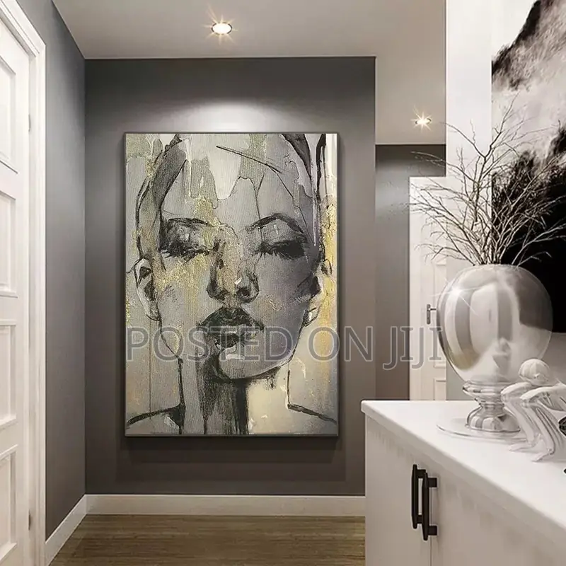 Wandkleed Face Black Canvas