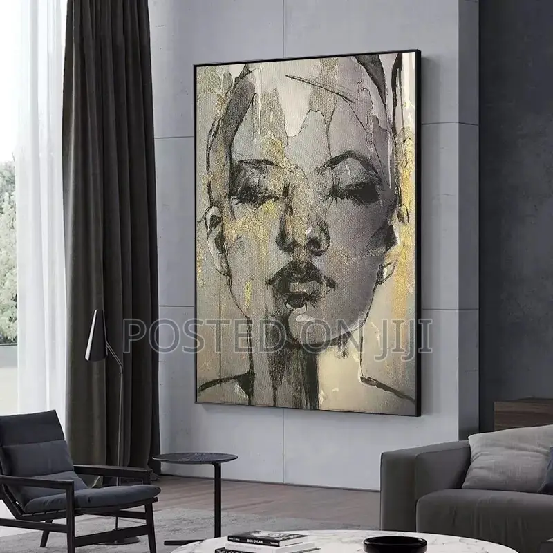 Wandkleed Face Black Canvas