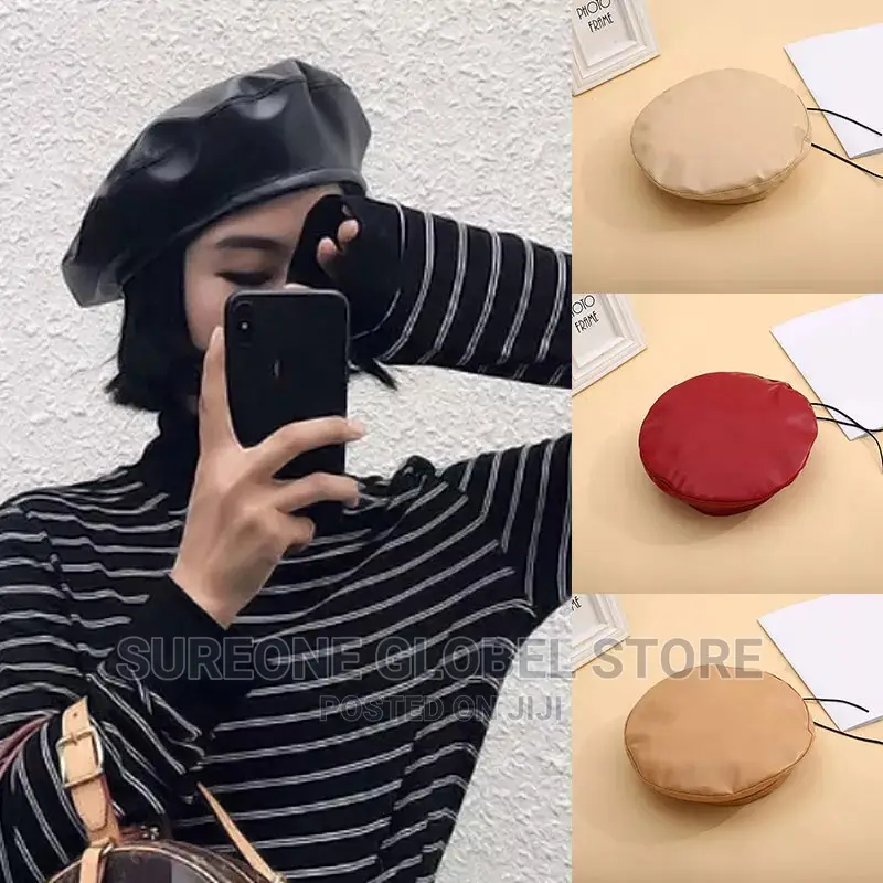 Solid Color Black Beret Cap