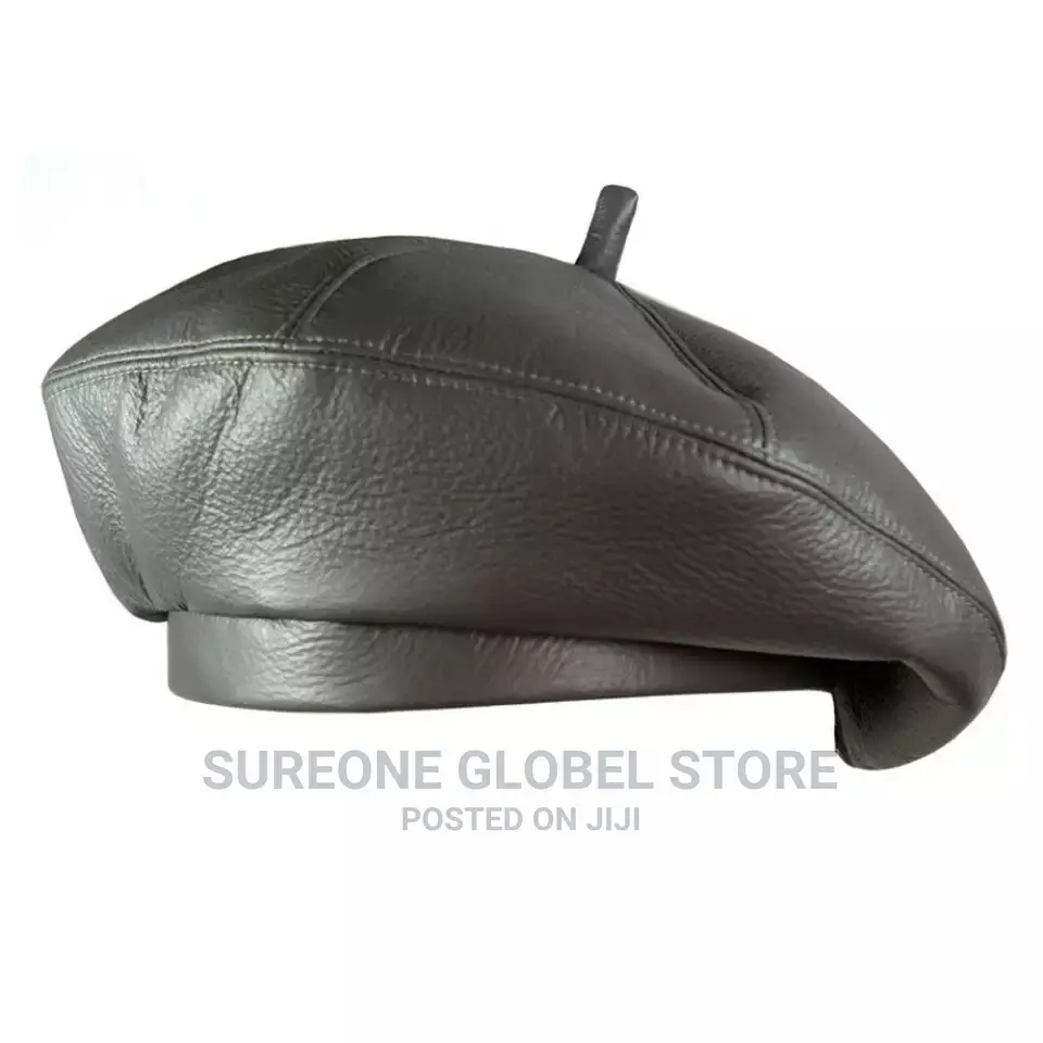 Women Fashion Beret Solid PU Leather Beret