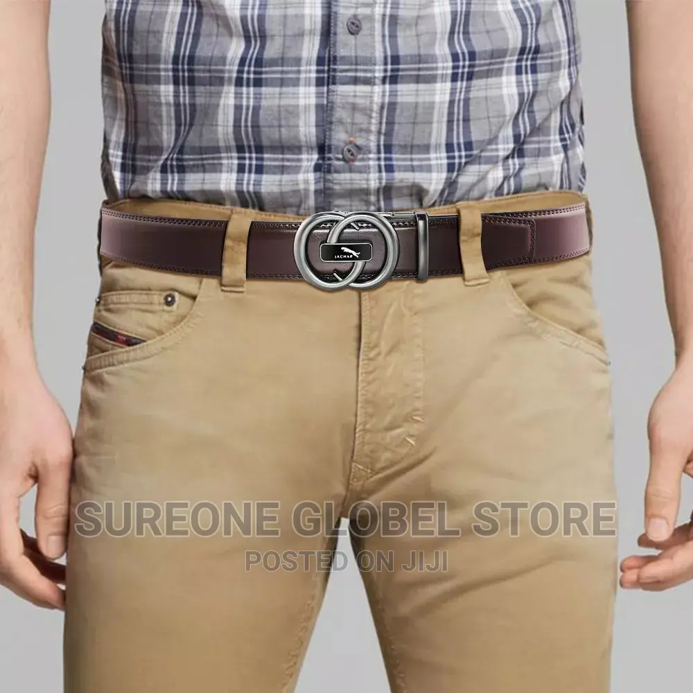 Top Luxury Designer Brand Brass Buckle Belt Men