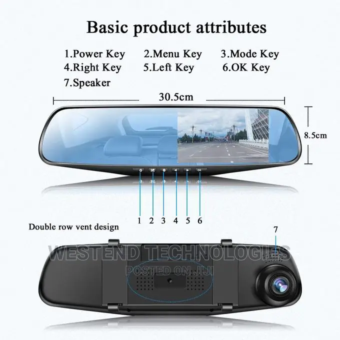 Vehicle Black Box DVR Dual Camera With Motion Detection