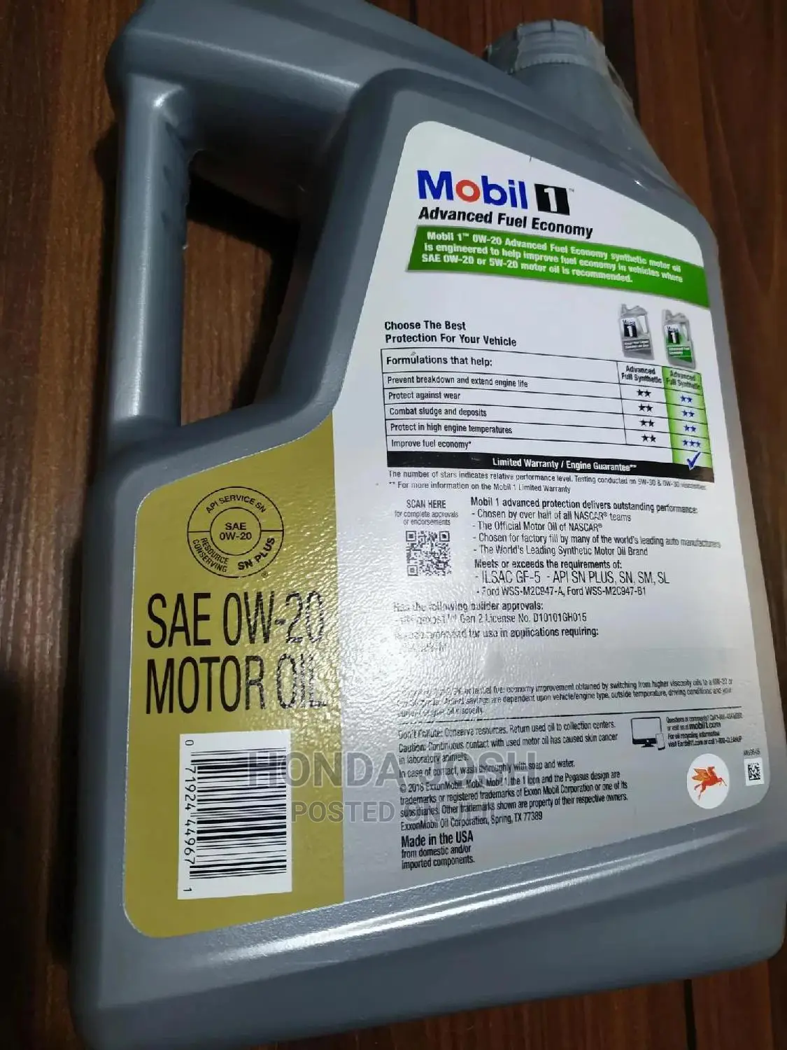 Mobil 1 Motor Oil 0w-20 Dexos (Usa)