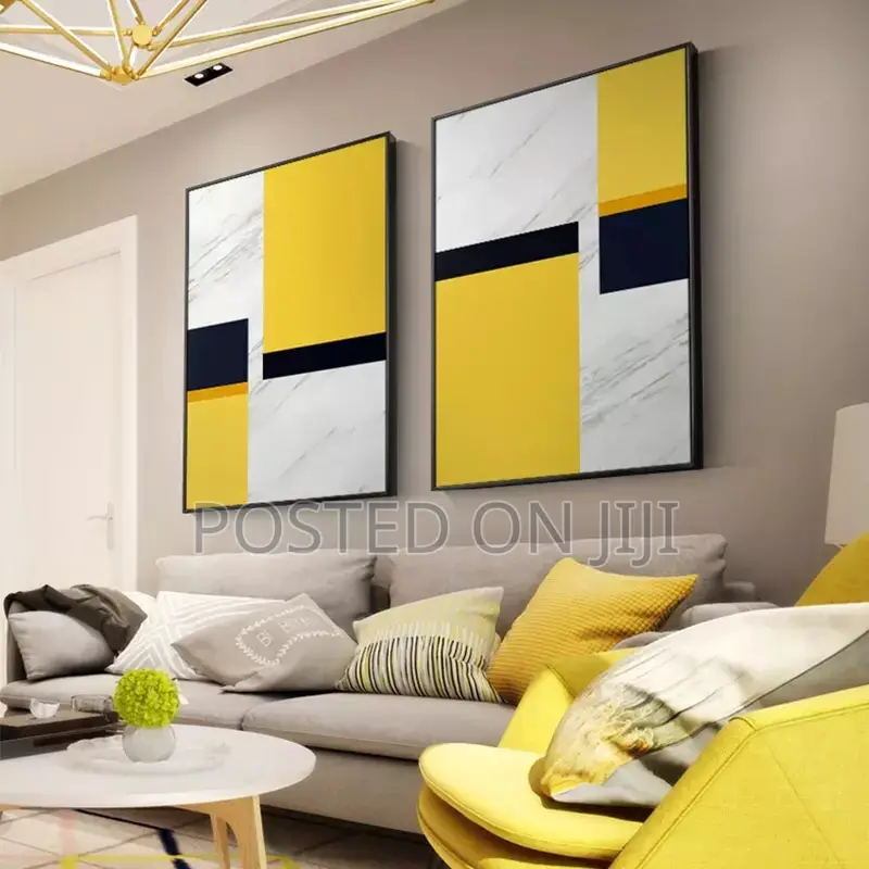 Abstract Yellow White Canvas Print