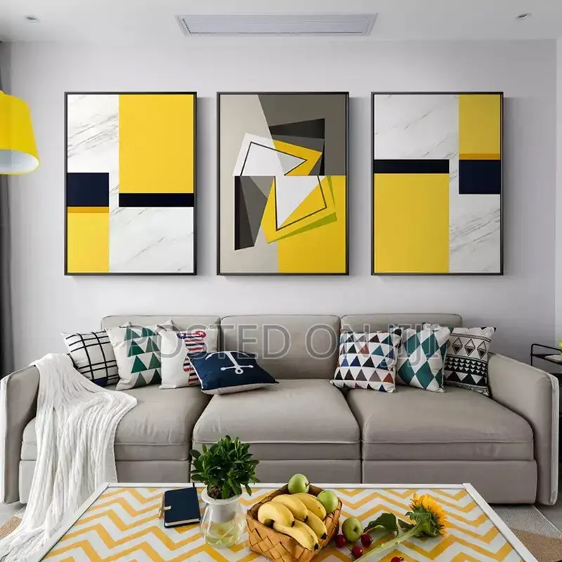 Abstract Yellow White Canvas Print