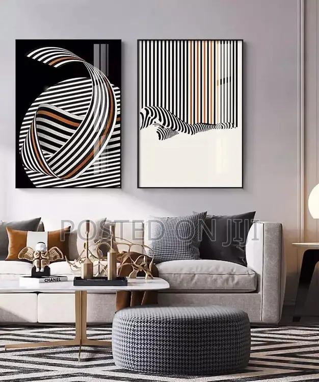 Modern Abstract Black and White Print