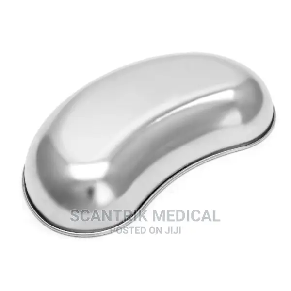 Kidney Tray Stainless Steel Dishes (Silver, Medium/8-Inch)