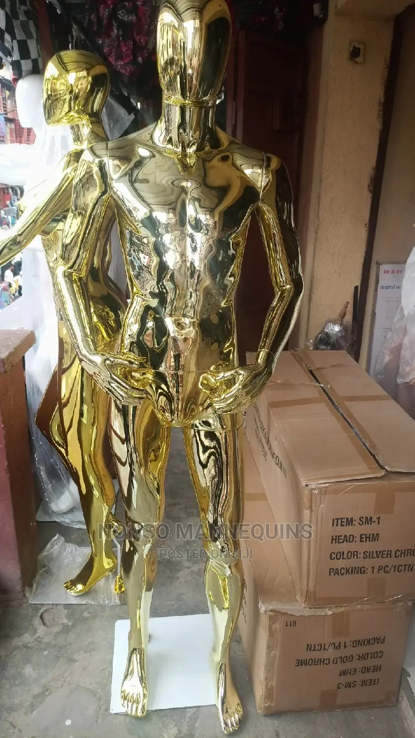 Fullmale Gold Chrome Mannequins Display for Clothing's