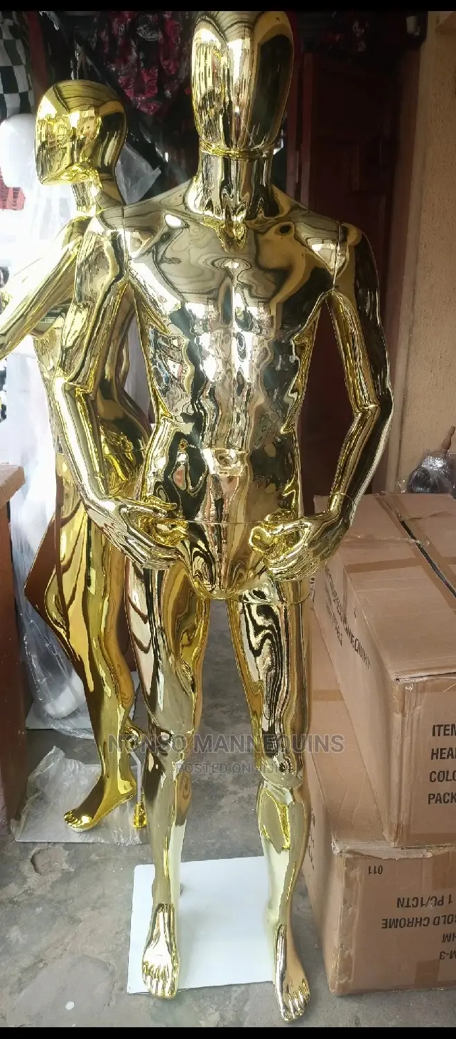 Ehm Gold Male Faceless Display Mannequins With Bent Hands