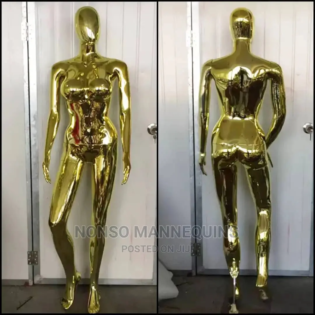 Gold Chrome Busty Biggest Size Body Female Mannequin
