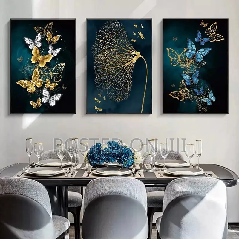 Blue Golden Canvas Print