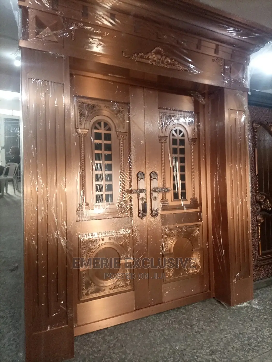 5ft:Original Real Copper Entrance Wt Big Ark and Pillar Door