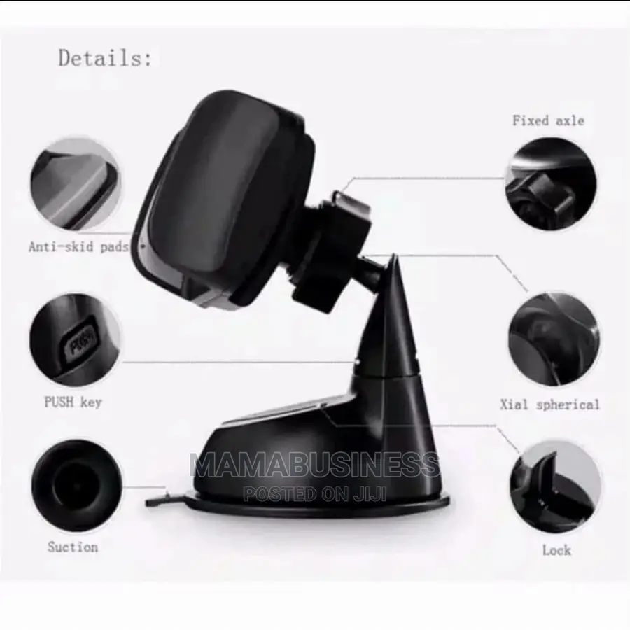 Mobile Phone Silicone Sucker Car Phone Holder - Black