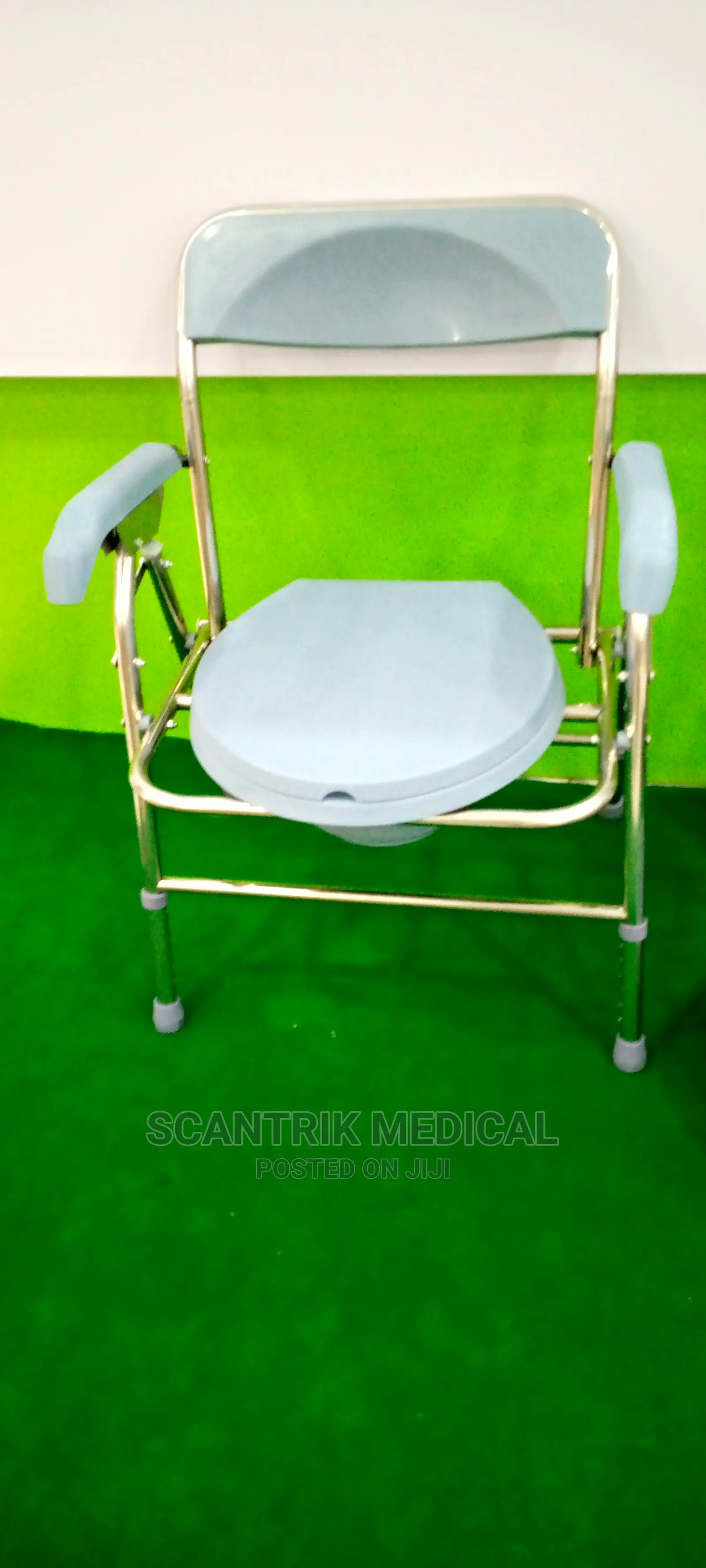 Easy Care Plated Foldable Commode Chair