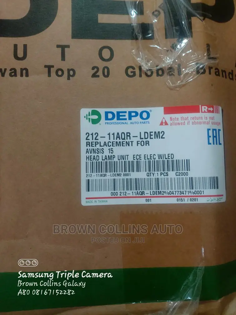 Toyota Avensis 2015-2020 Headlamps Original Depo