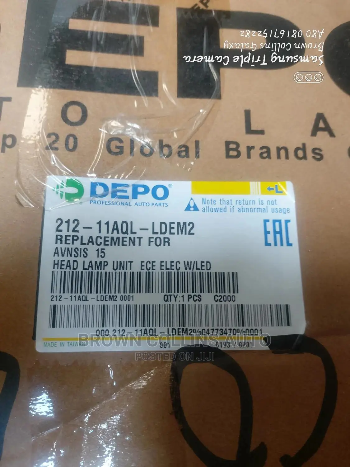 Toyota Avensis 2015-2020 Headlamps Original Depo