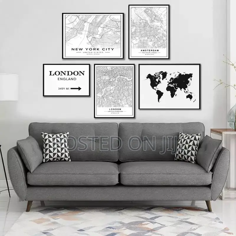 New York Custom Black and White Map