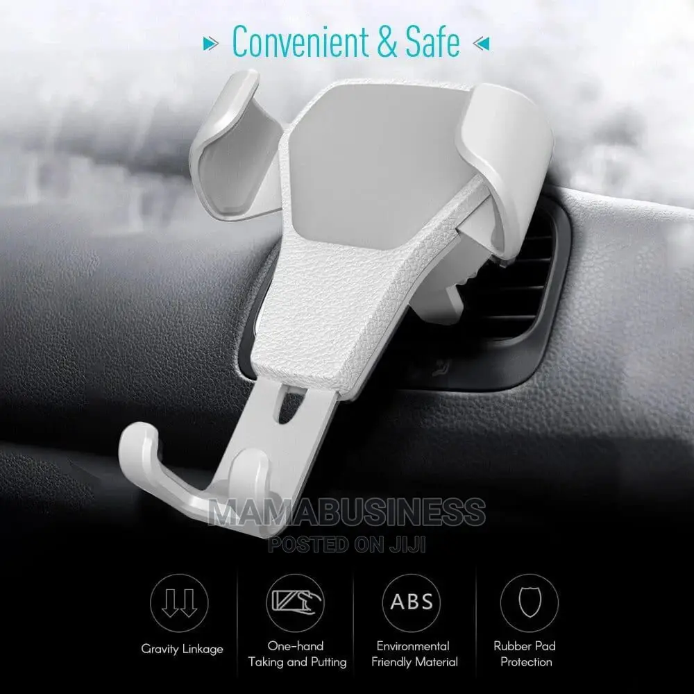 Adjustable Car Air Vent Phone Holder - White