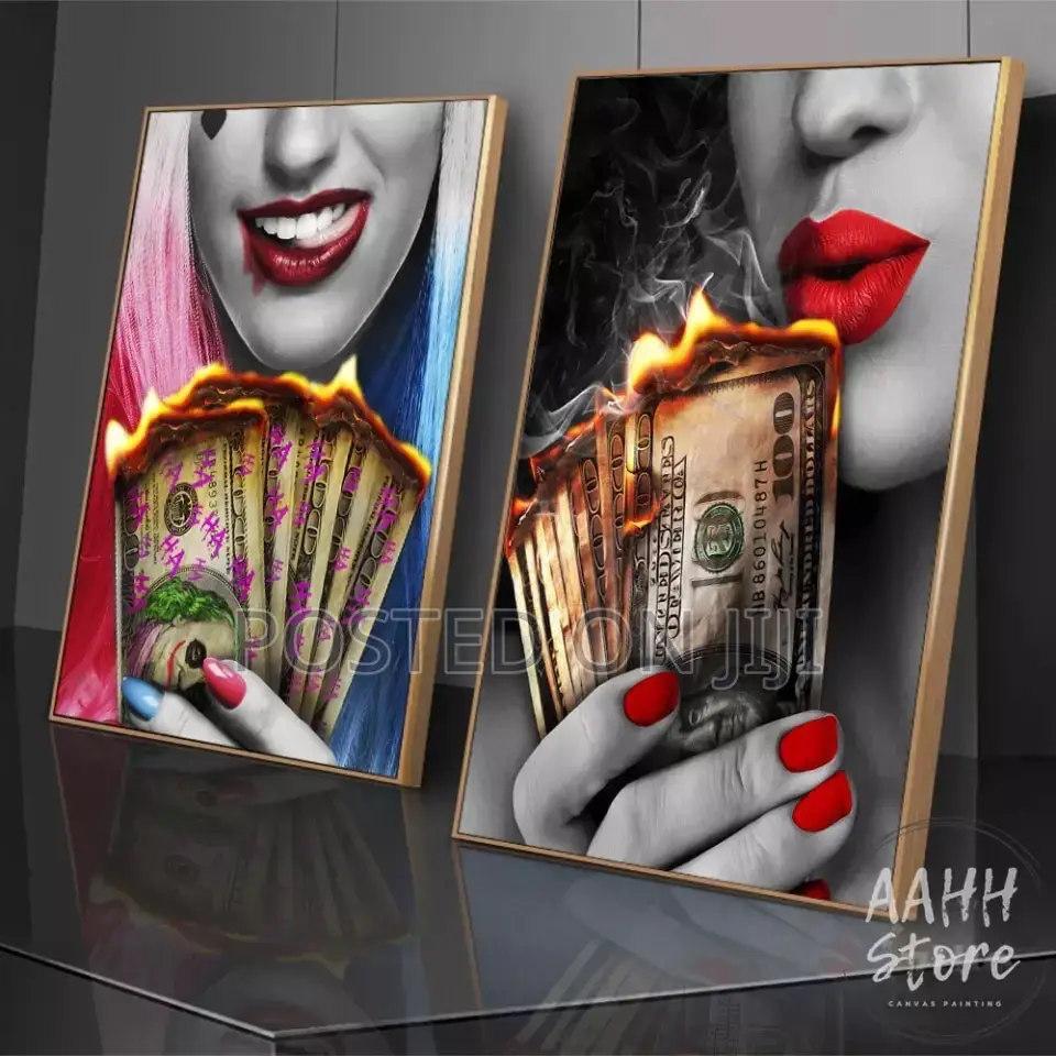Red Lips Smoking Woman Wall Art