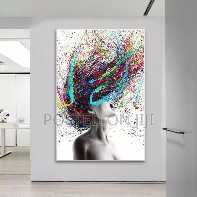 Abstract Colored Woman Hair Wall Art