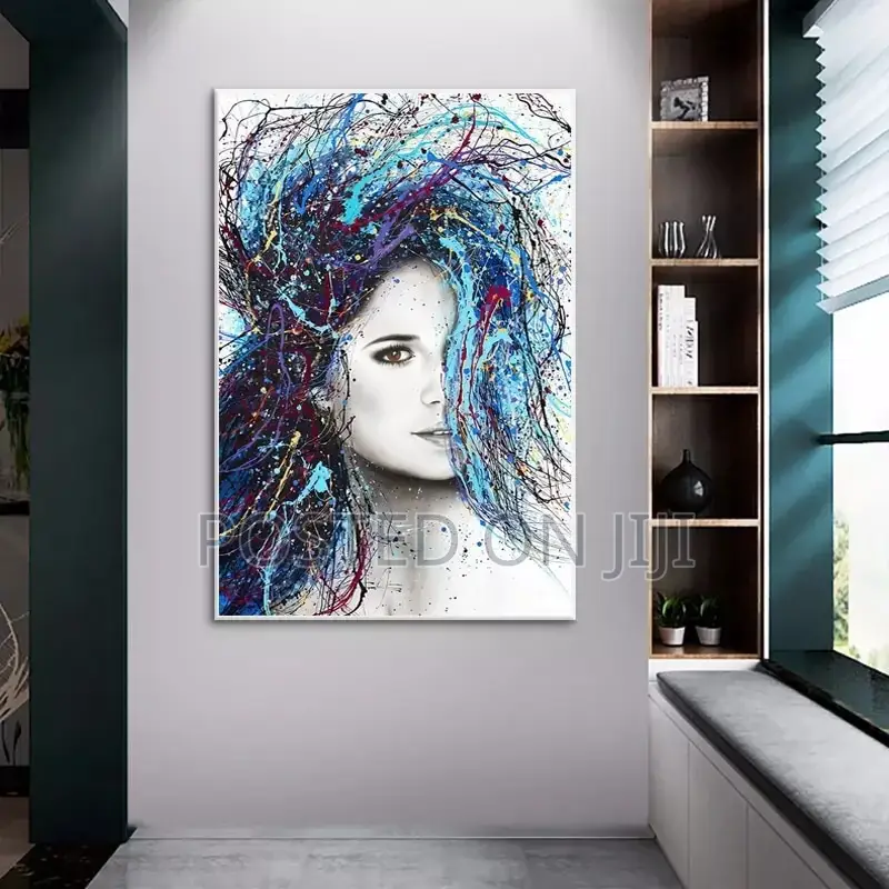 Abstract Colored Woman Hair Wall Art
