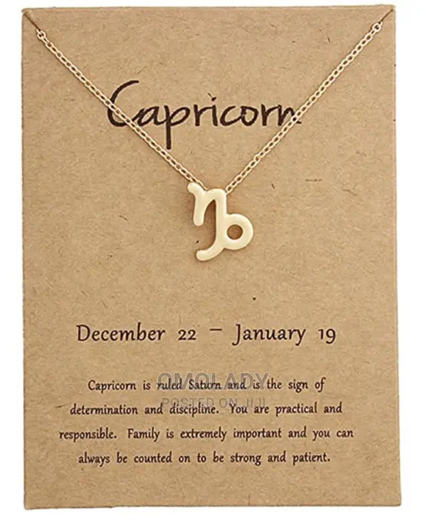 Zodiac Sign Gold Necklace - Capricorn