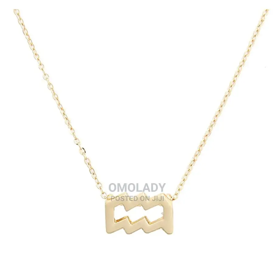 Zodiac Sign Gold Necklace - Aquarius