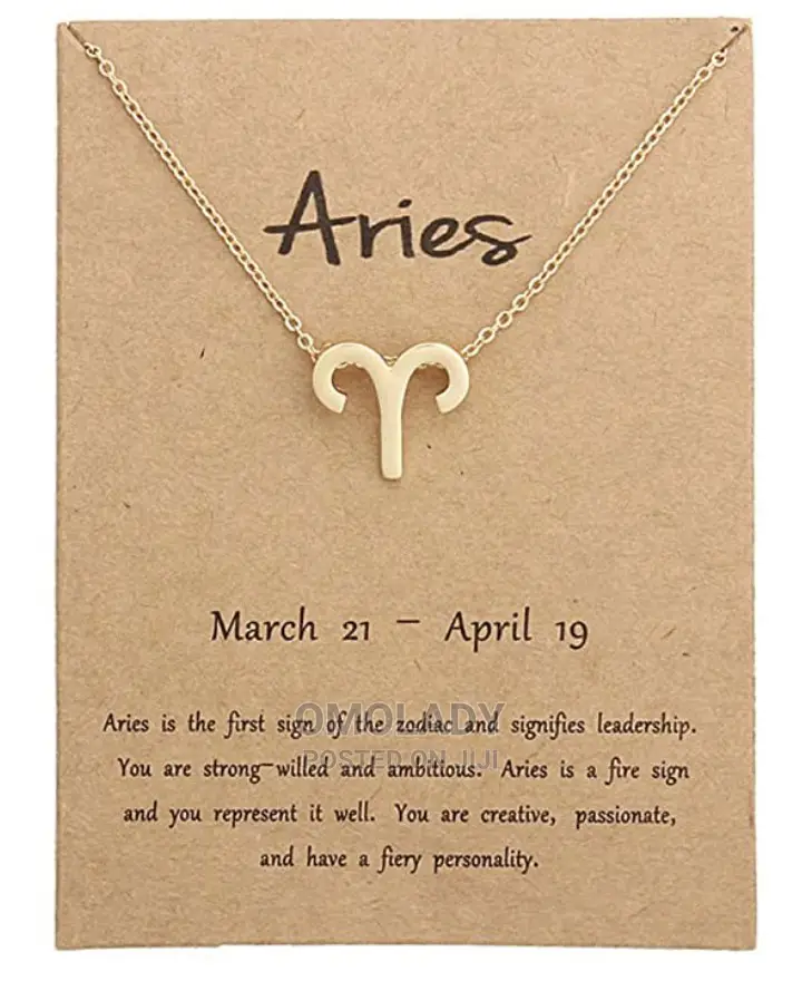 Zodiac Sign Gold Necklace - Aries