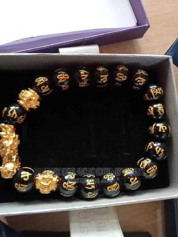 Original Feng Shui Obsidian Stone Beads Bracelet